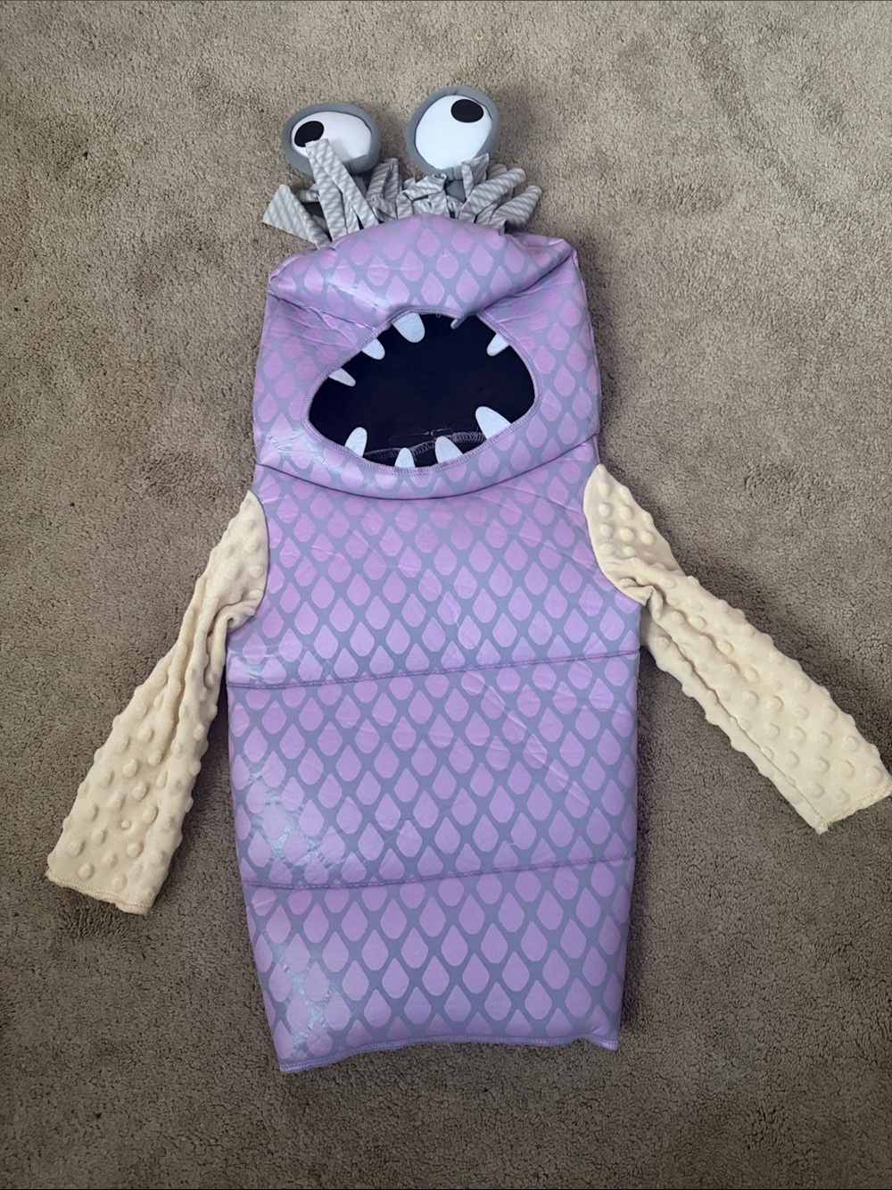 Kids Purple Monster Costume with Cream Arms - Boo monster ink